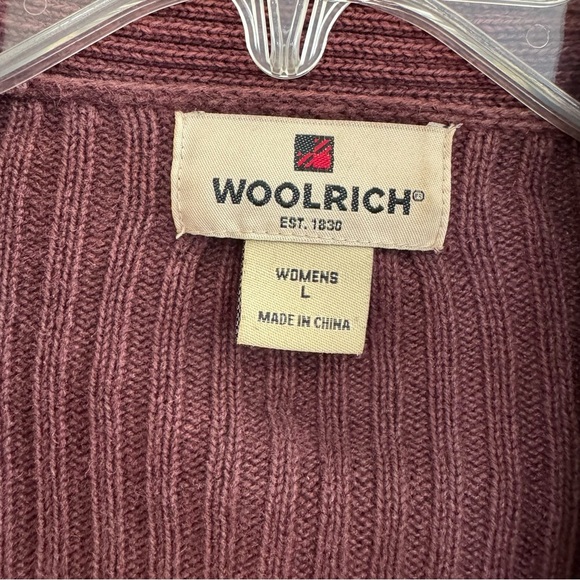 VTG Woolrich Cabernet Knit Cardigan Ribbed Button Up Sweater L - Picture 7 of 9